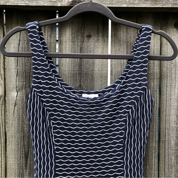 Milly New York Maria Sleeveless Dress Size S Navy White Wavy Stripes Stretch - Picture 12 of 16